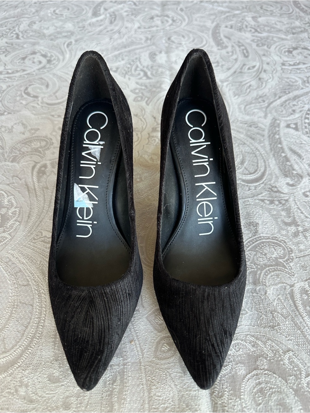 Calvin Klein Black Pointed Suede Pumps